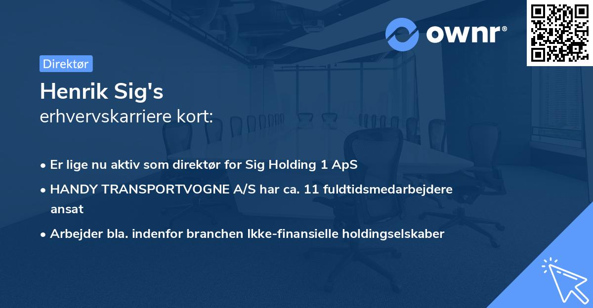 Henrik Sig's erhvervskarriere kort