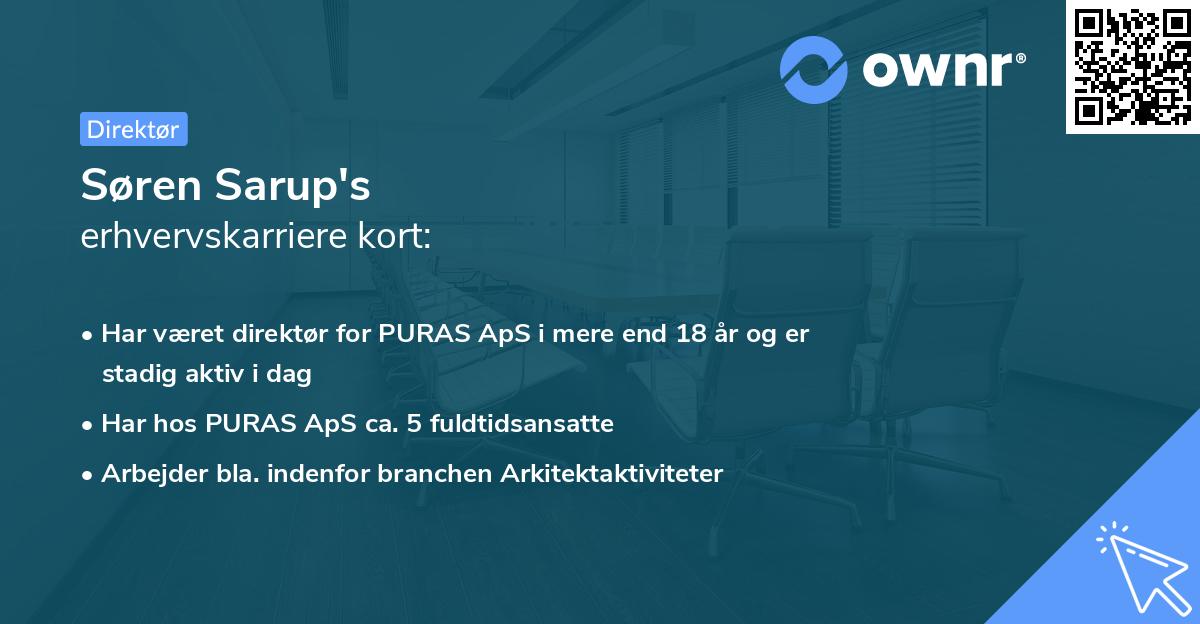 Søren Sarup's erhvervskarriere kort