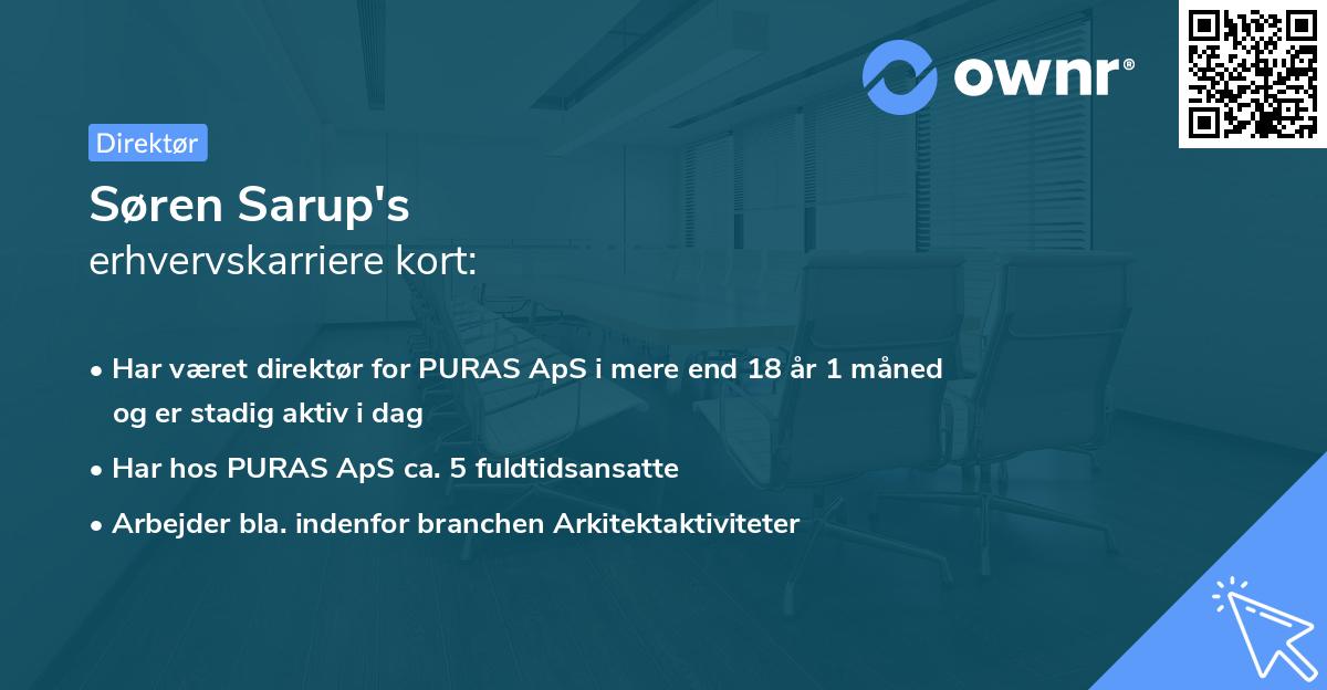Søren Sarup's erhvervskarriere kort