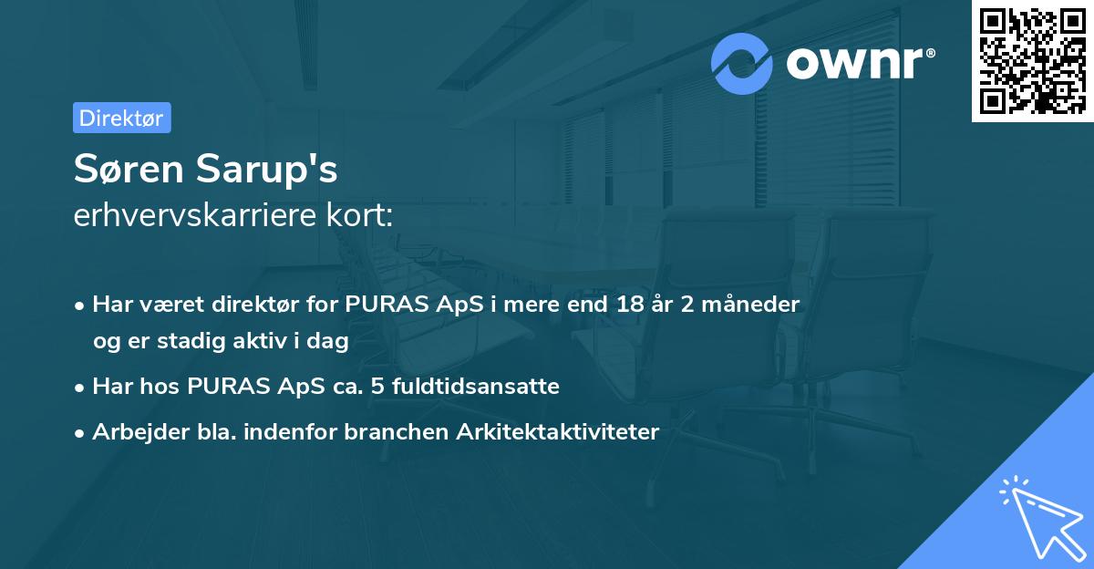 Søren Sarup's erhvervskarriere kort