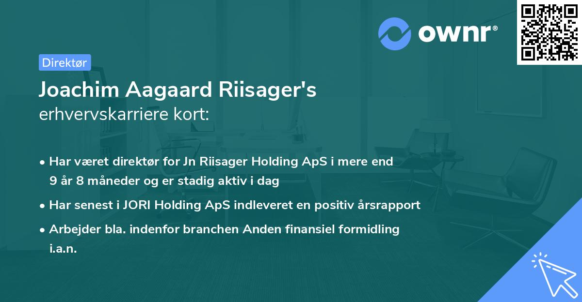 Joachim Aagaard Riisager's erhvervskarriere kort