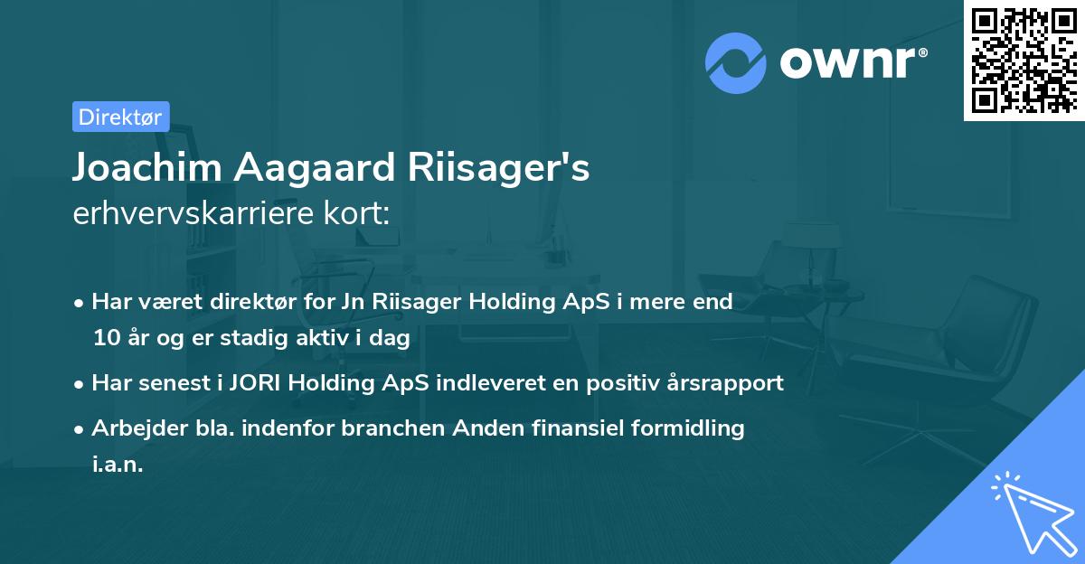 Joachim Aagaard Riisager's erhvervskarriere kort