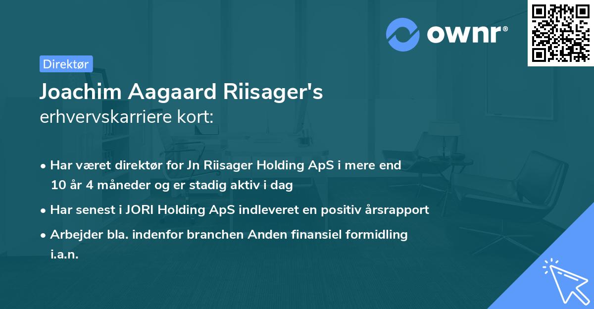 Joachim Aagaard Riisager's erhvervskarriere kort