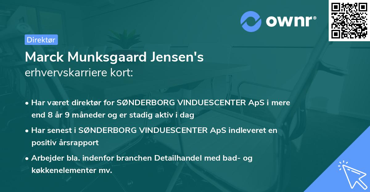 Marck Munksgaard Jensen's erhvervskarriere kort