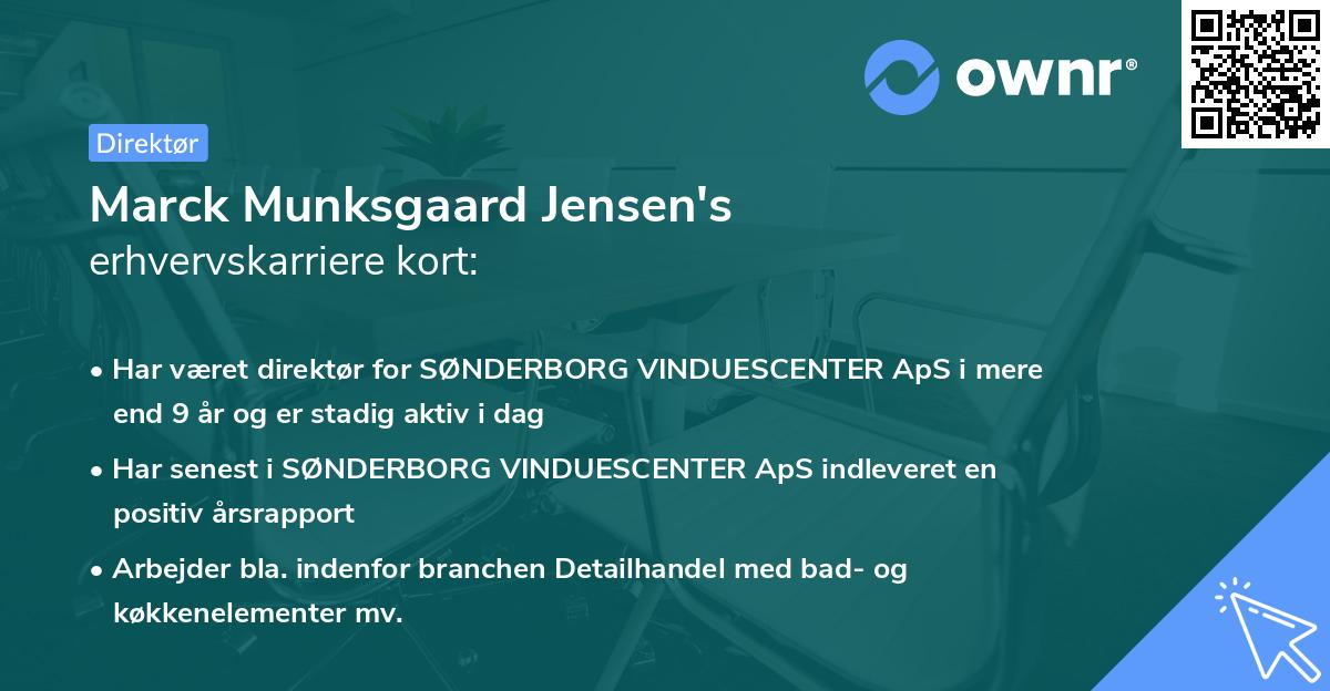Marck Munksgaard Jensen's erhvervskarriere kort