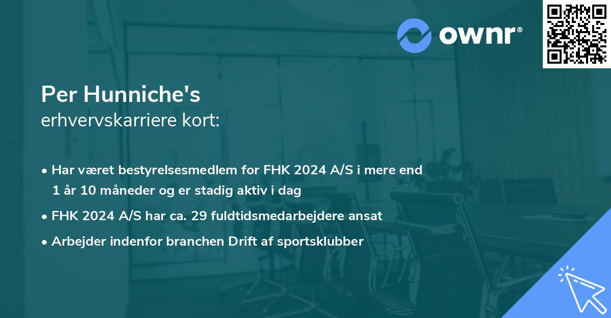 Per Hunniche's erhvervskarriere kort