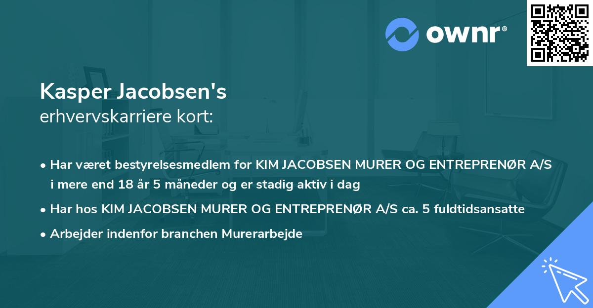 Kasper Jacobsen's erhvervskarriere kort