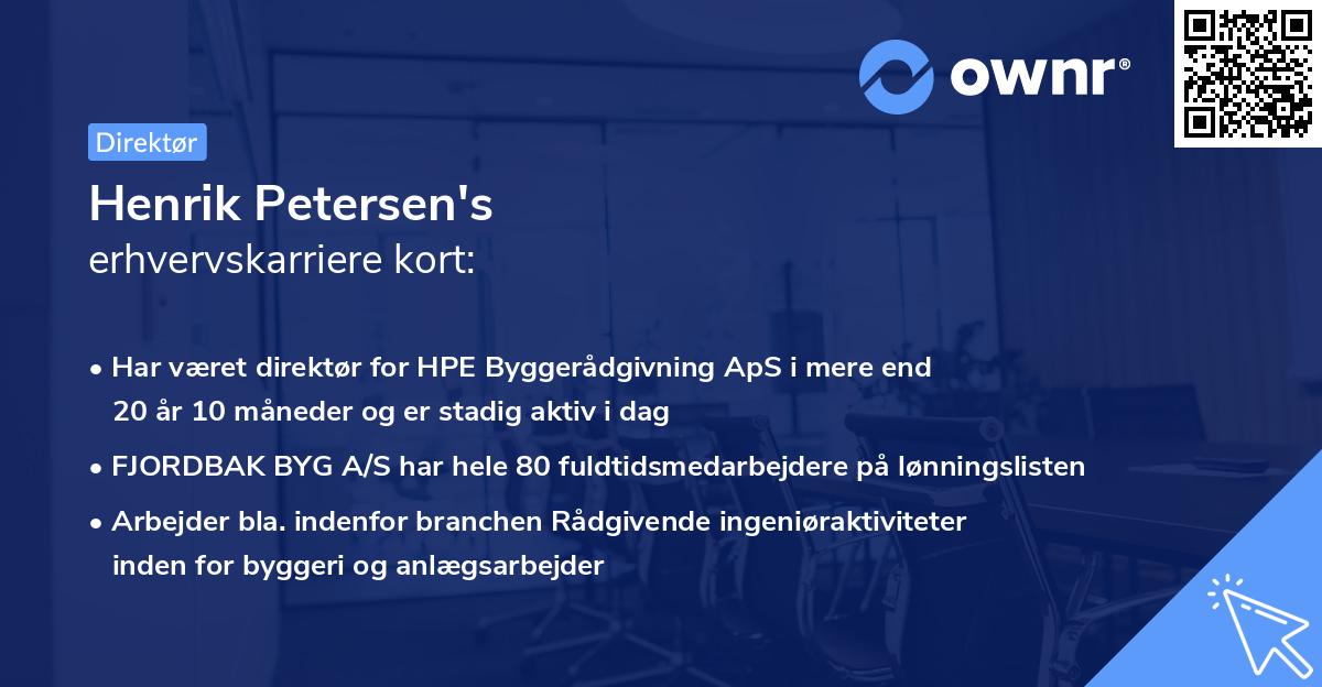 Henrik Petersen's erhvervskarriere kort