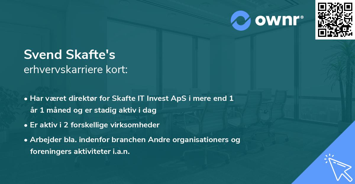 Svend Skafte's erhvervskarriere kort