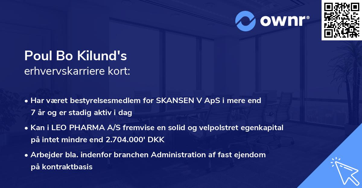 Poul Bo Kilund's erhvervskarriere kort