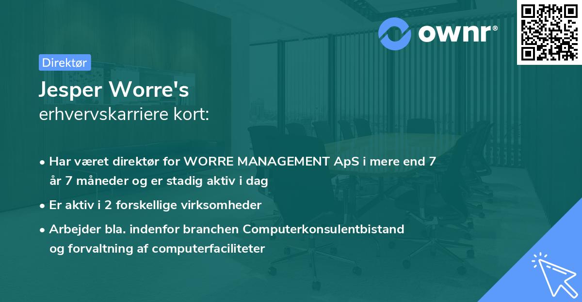 Jesper Worre's erhvervskarriere kort