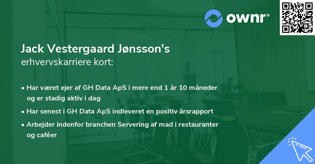 Jack Vestergaard Jønsson's erhvervskarriere kort