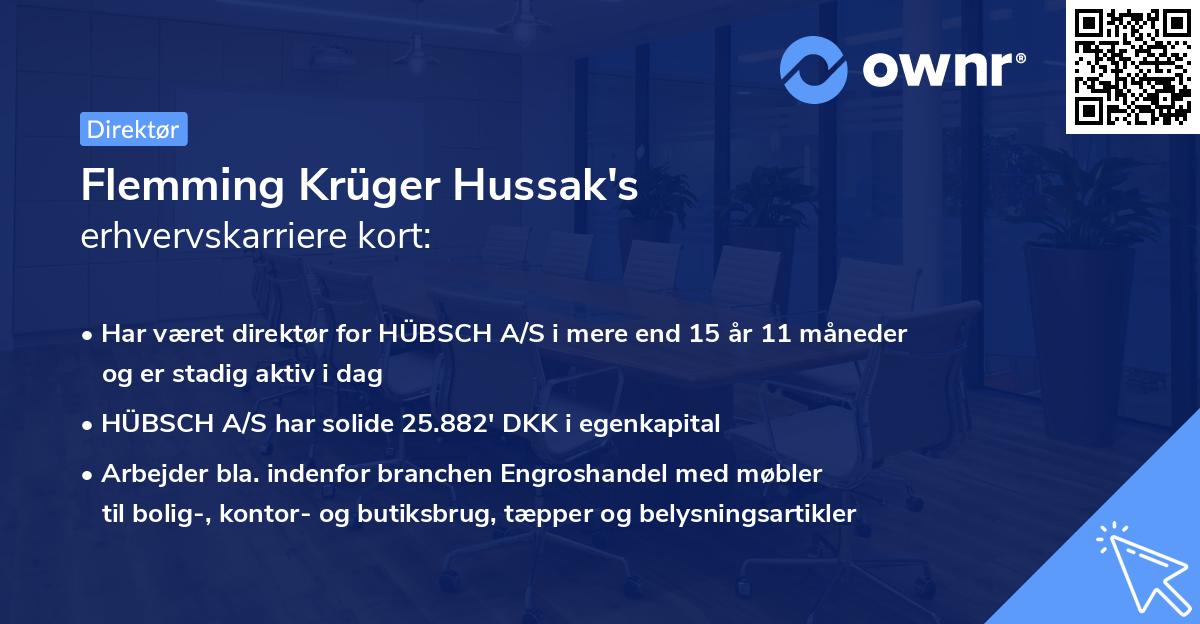 Flemming Krüger Hussak's erhvervskarriere kort