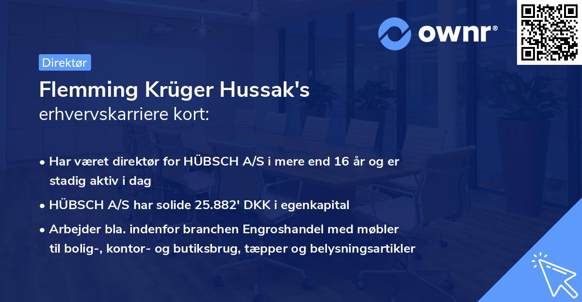 Flemming Krüger Hussak's erhvervskarriere kort