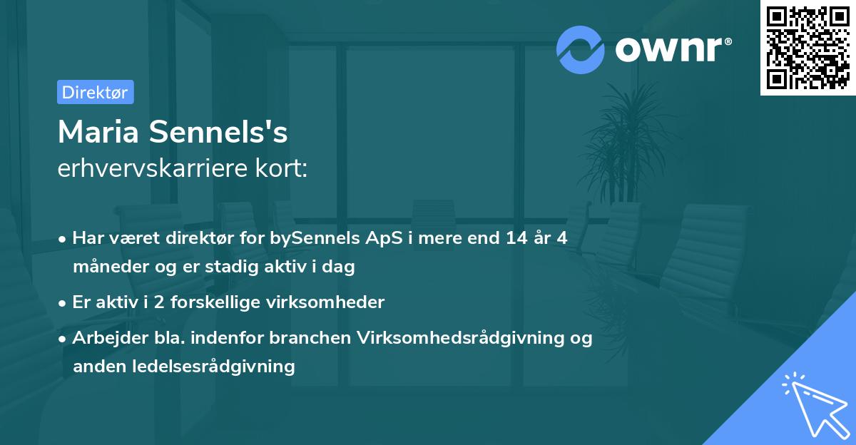 Maria Sennels's erhvervskarriere kort