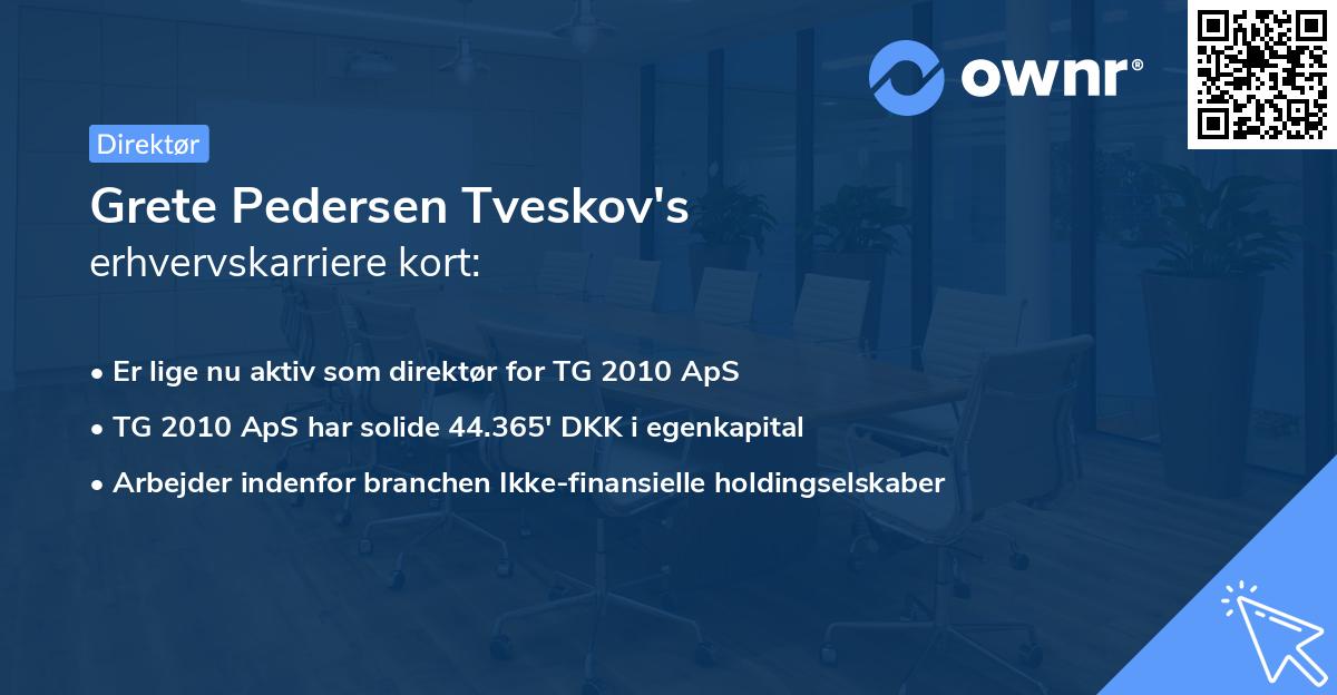 Grete Pedersen Tveskov's erhvervskarriere kort