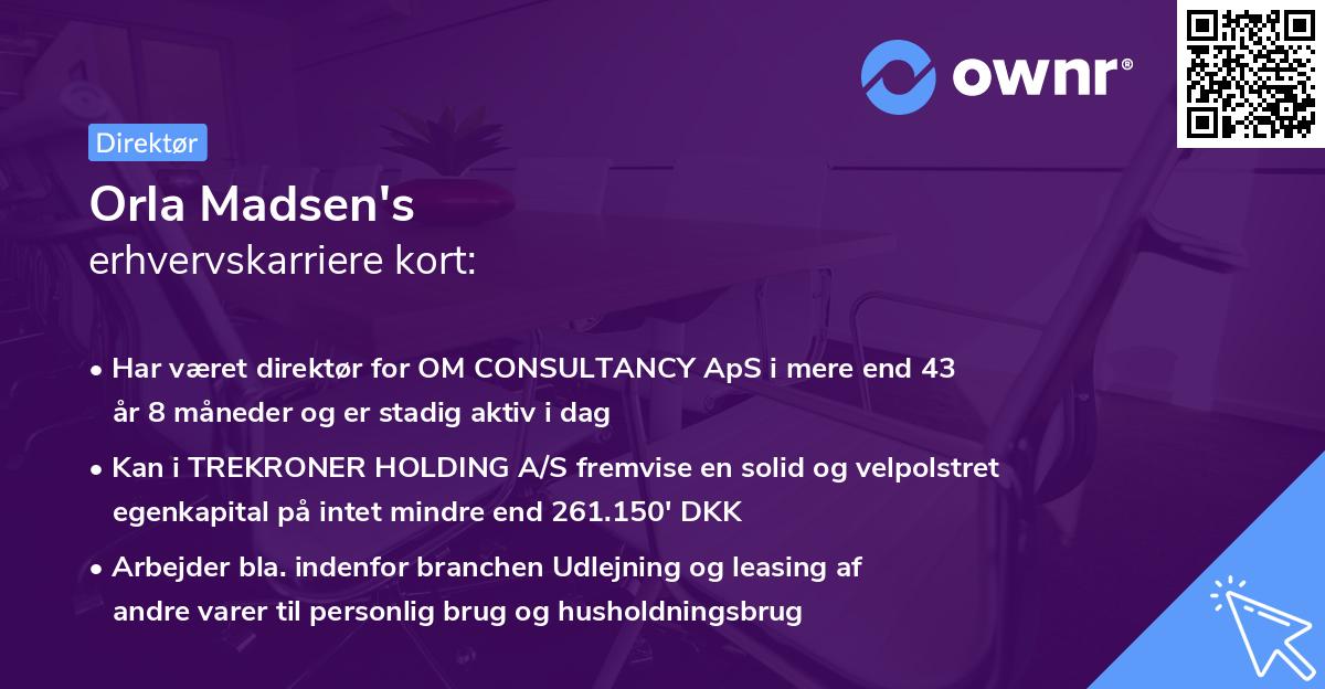 Orla Madsen's erhvervskarriere kort