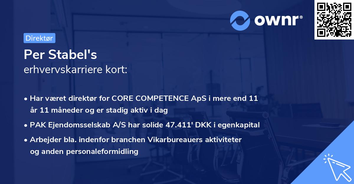 Per Stabel's erhvervskarriere kort