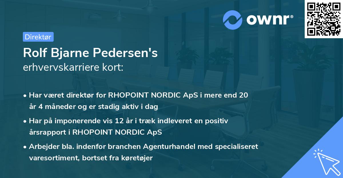Rolf Bjarne Pedersen's erhvervskarriere kort