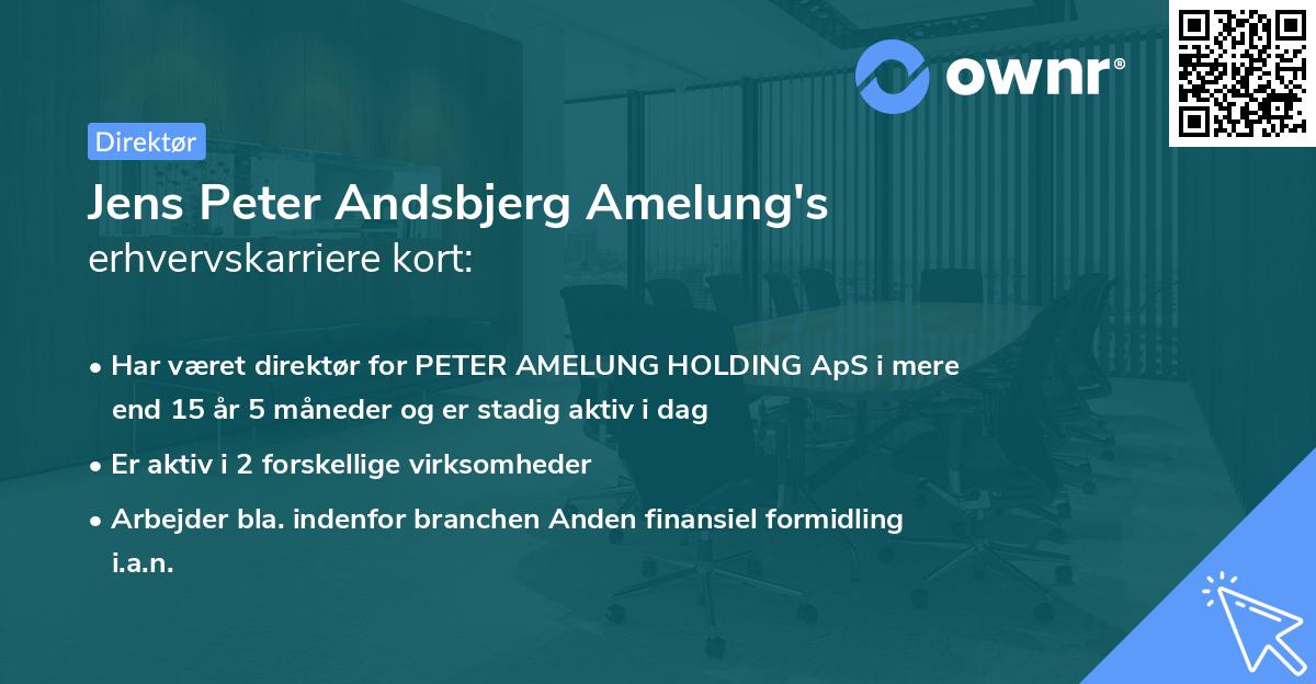Jens Peter Andsbjerg Amelung's erhvervskarriere kort