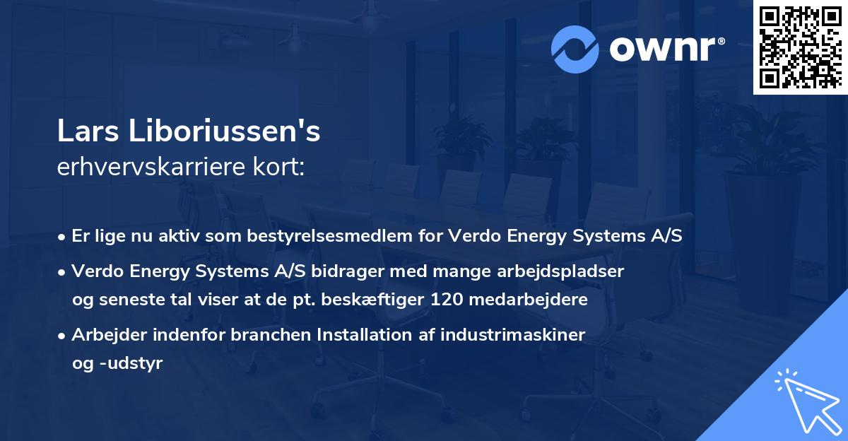 Lars Liboriussen's erhvervskarriere kort