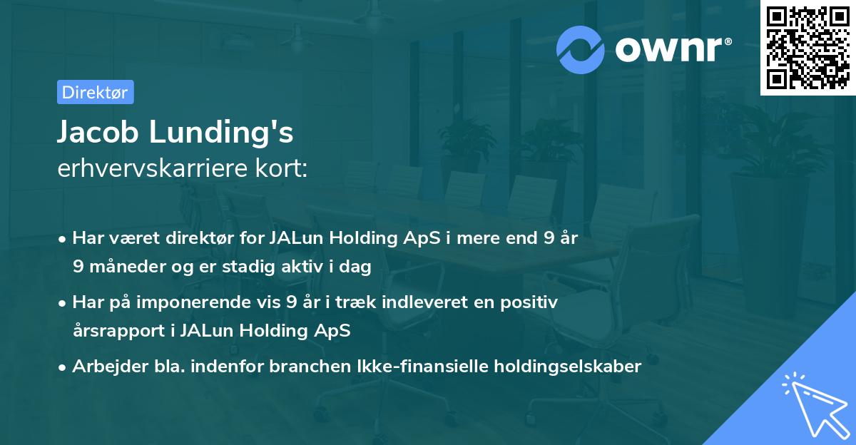 Jacob Lunding's erhvervskarriere kort