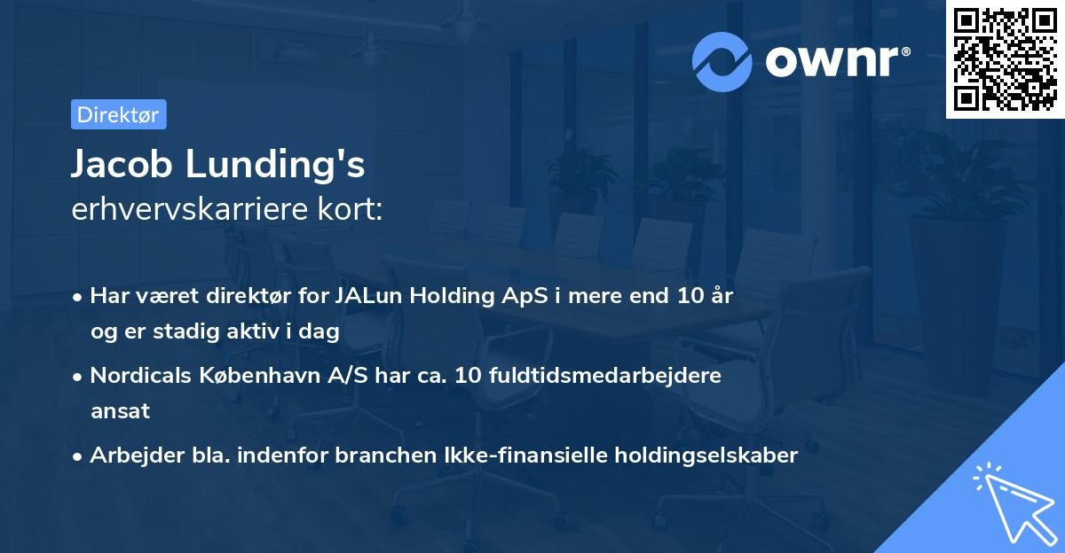 Jacob Lunding's erhvervskarriere kort