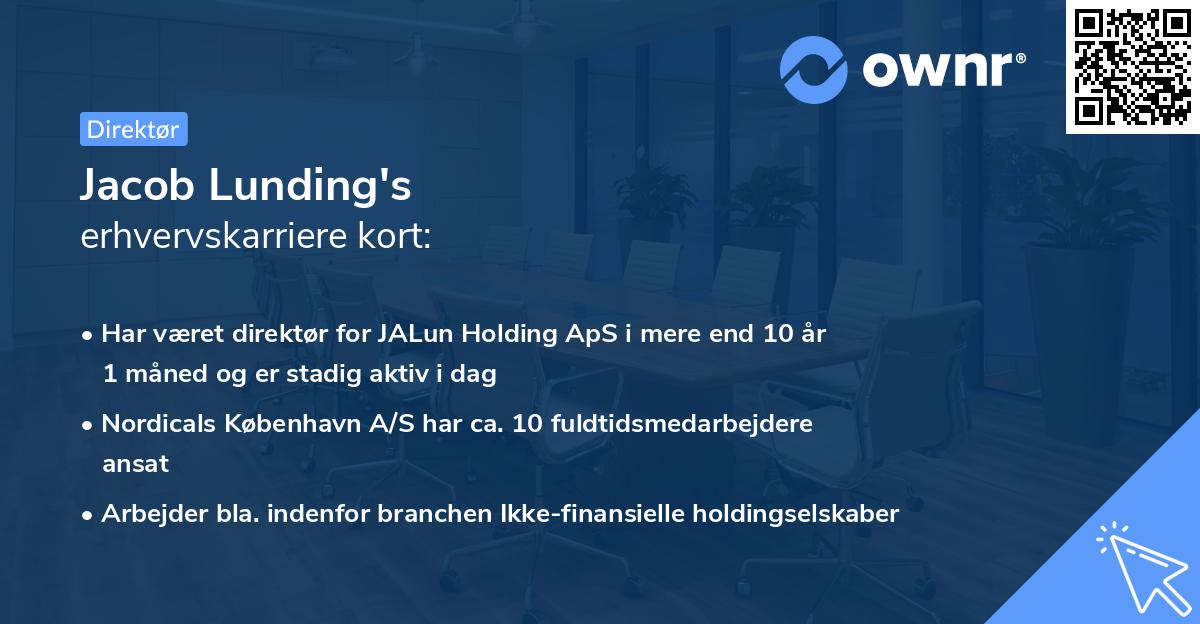 Jacob Lunding's erhvervskarriere kort
