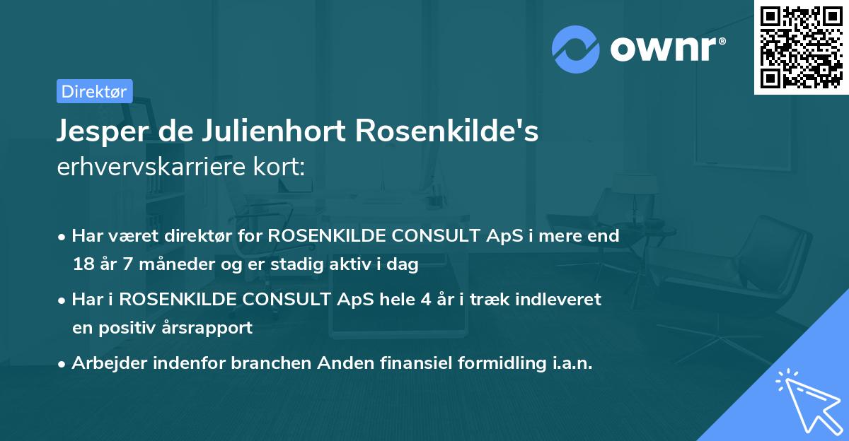 Jesper de Julienhort Rosenkilde's erhvervskarriere kort