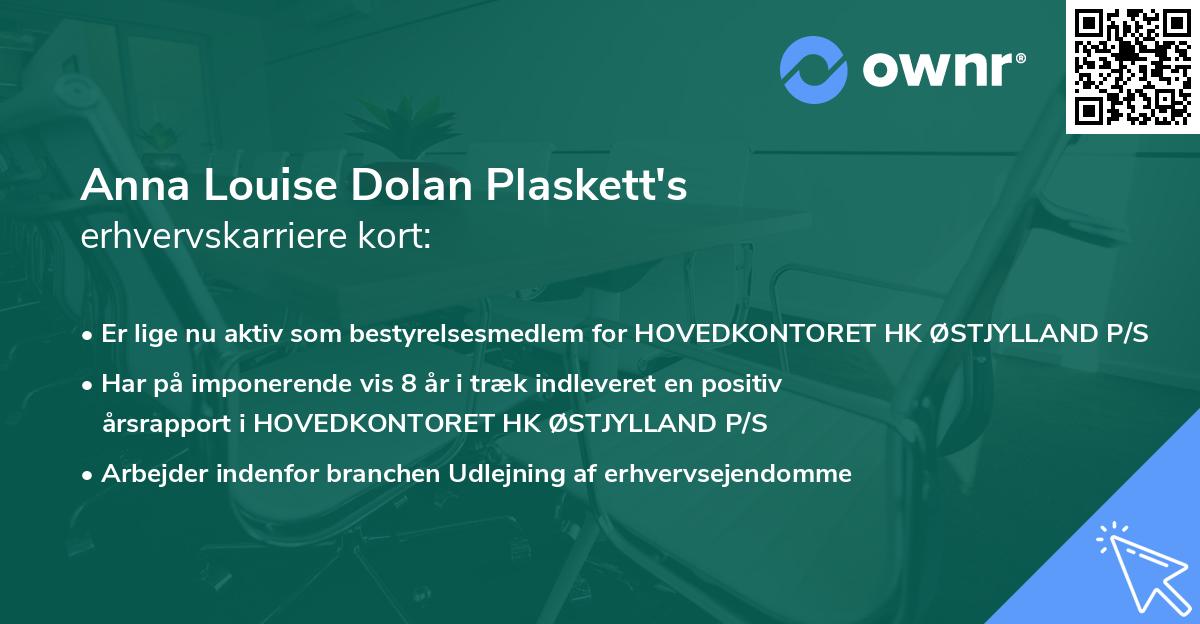 Anna Louise Dolan Plaskett's erhvervskarriere kort