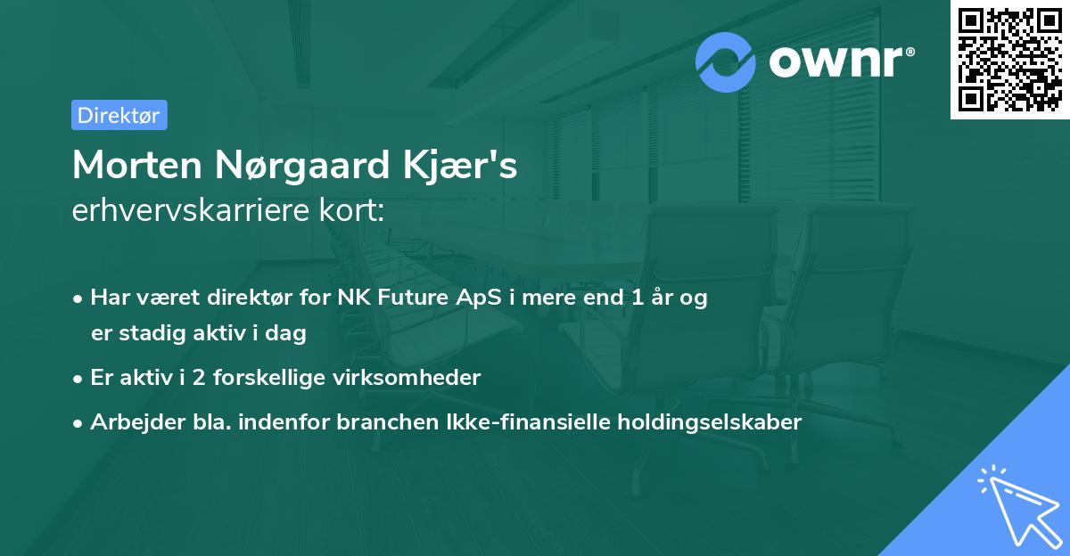 Morten Nørgaard Kjær's erhvervskarriere kort