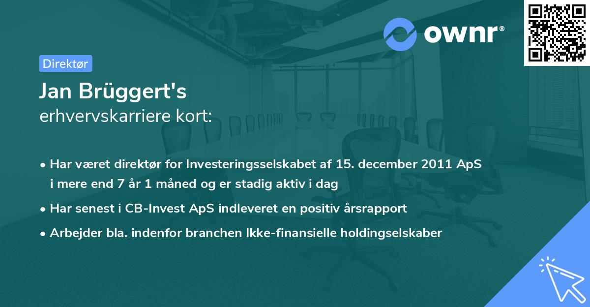 Jan Brüggert's erhvervskarriere kort