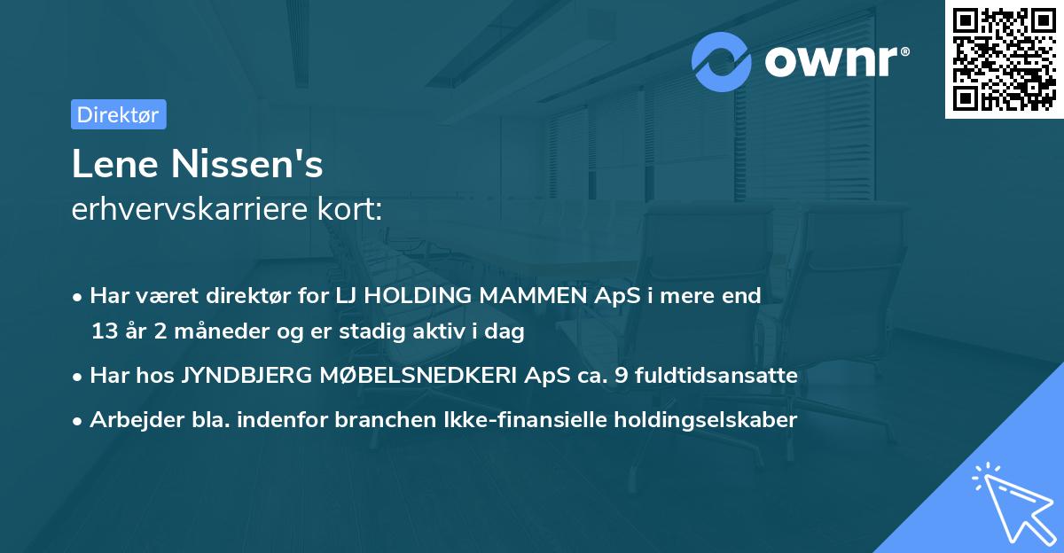 Lene Nissen's erhvervskarriere kort