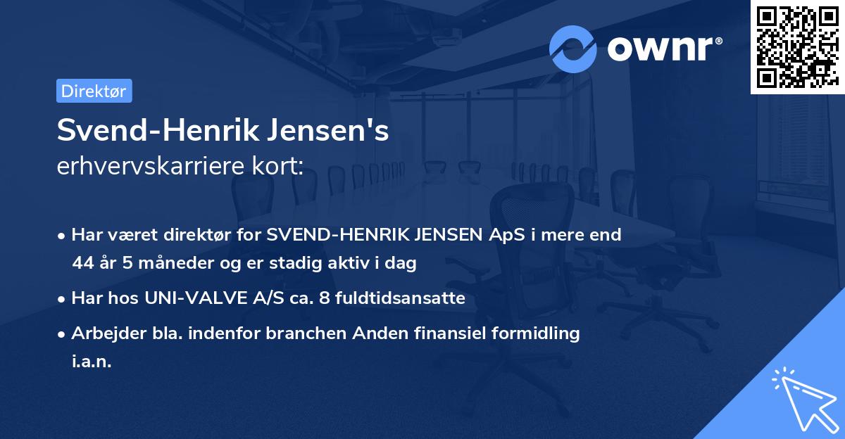 Svend-Henrik Jensen's erhvervskarriere kort
