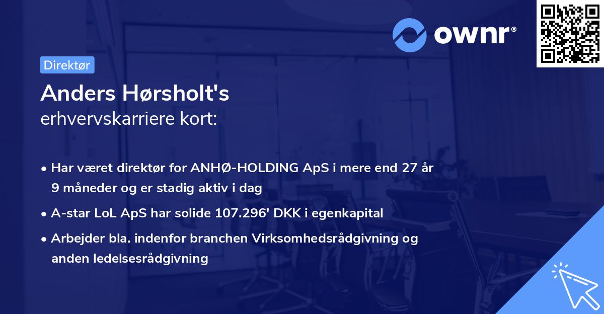 Anders Hørsholt's erhvervskarriere kort