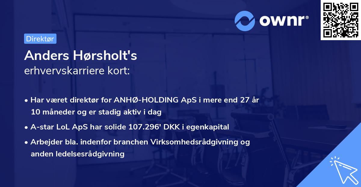 Anders Hørsholt's erhvervskarriere kort