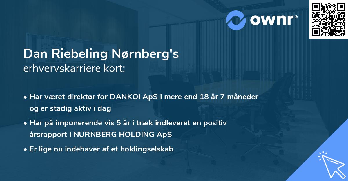 Dan Riebeling Nørnberg's erhvervskarriere kort