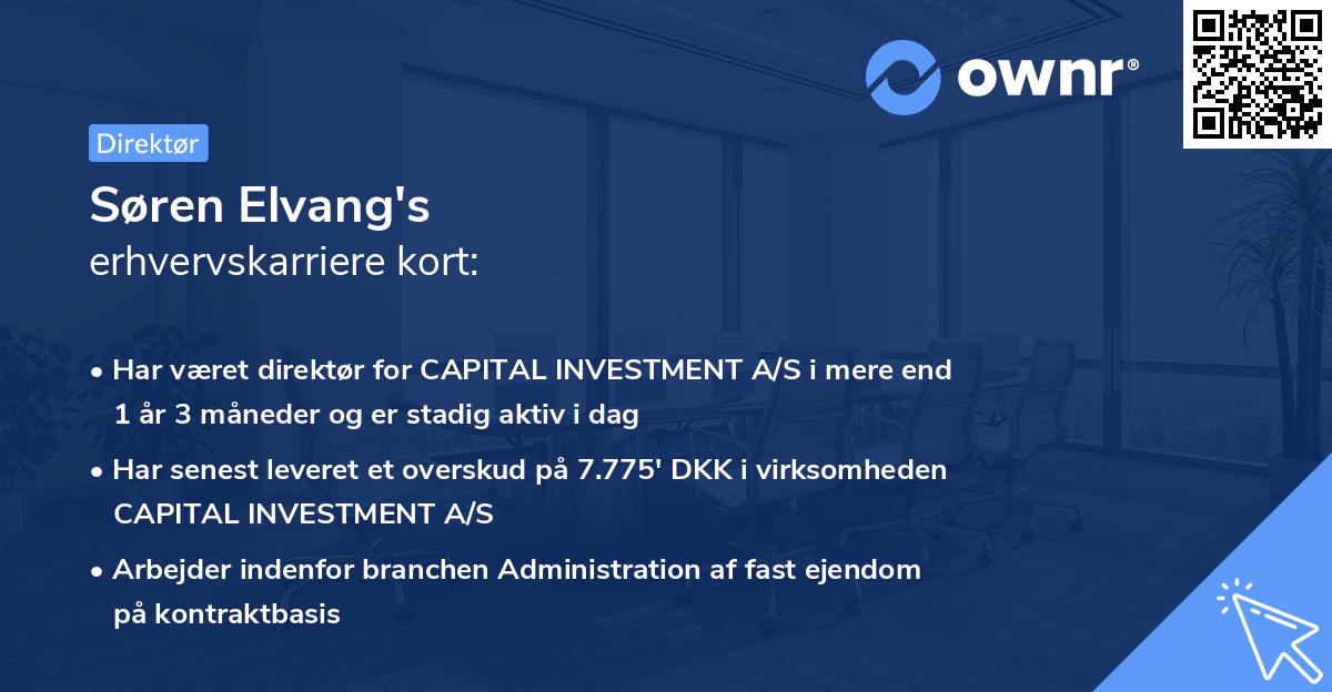 Søren Elvang's erhvervskarriere kort