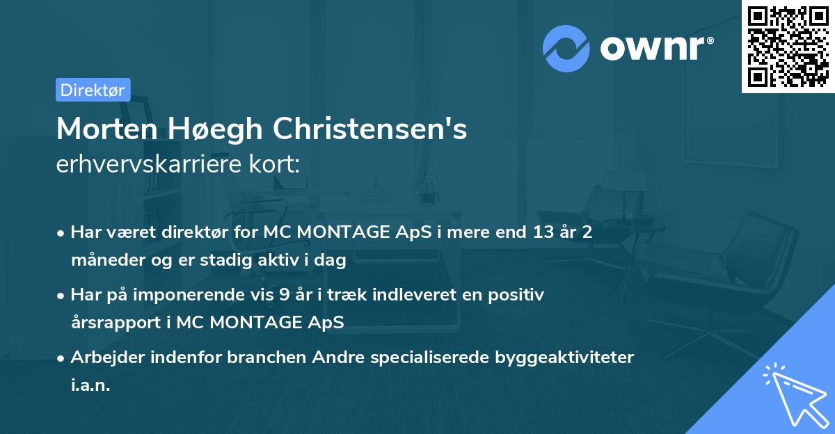 Morten Høegh Christensen's erhvervskarriere kort