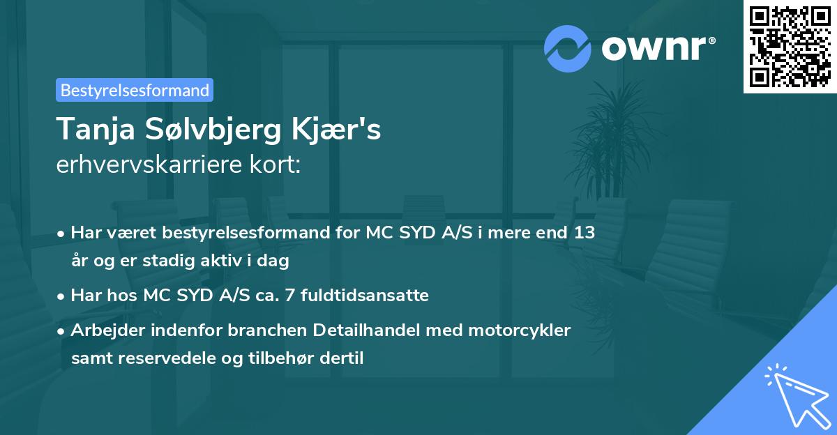 Tanja Sølvbjerg Kjær's erhvervskarriere kort