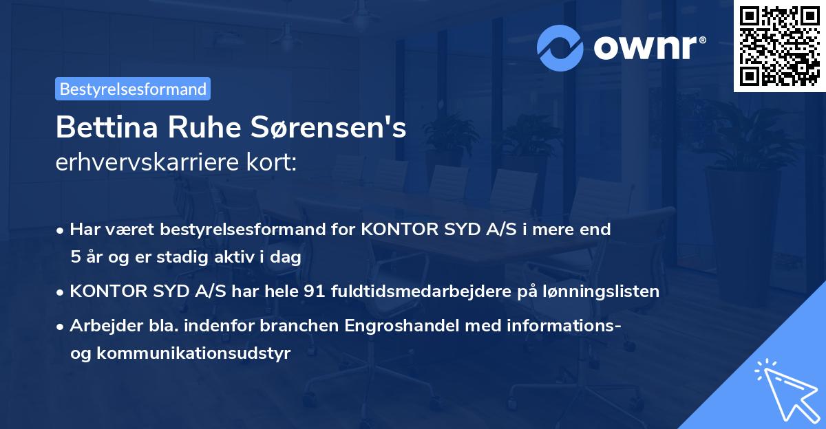 Bettina Ruhe Sørensen's erhvervskarriere kort