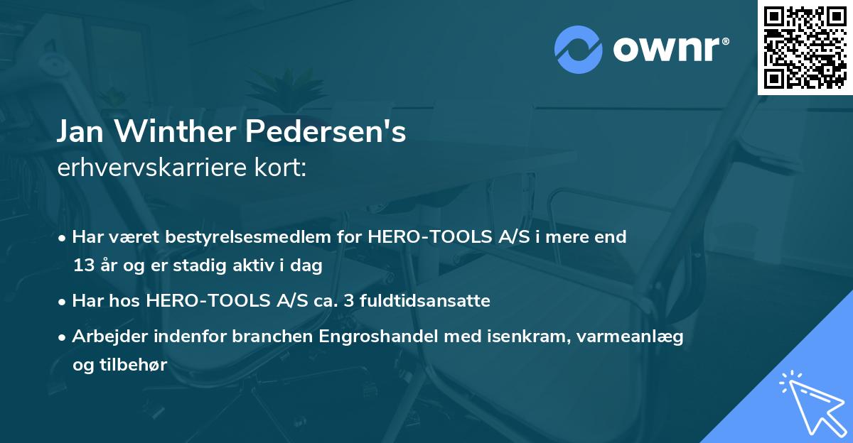 Jan Winther Pedersen's erhvervskarriere kort