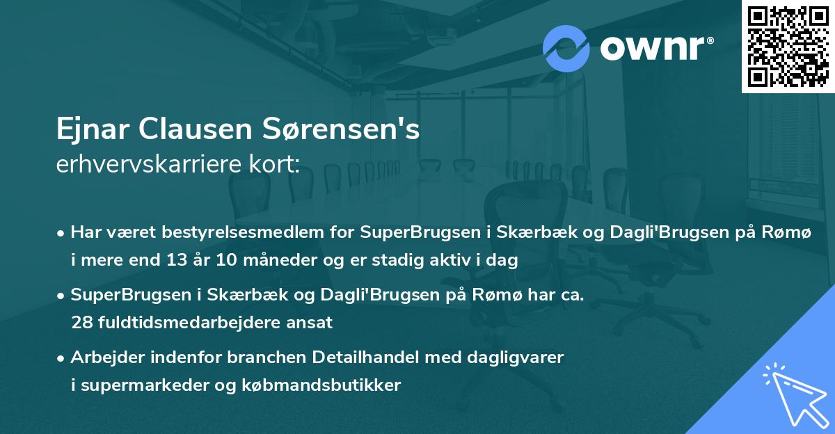 Ejnar Clausen Sørensen's erhvervskarriere kort