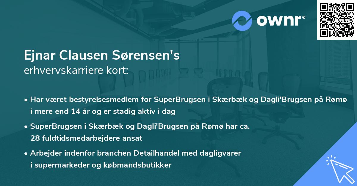 Ejnar Clausen Sørensen's erhvervskarriere kort