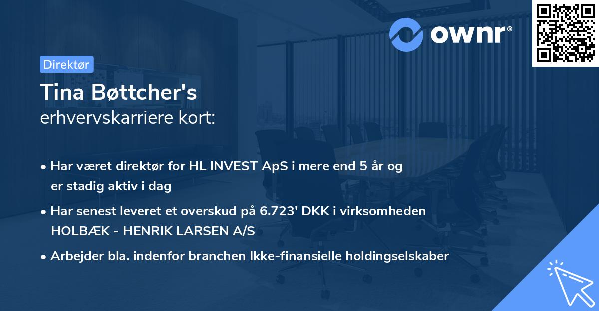 Tina Bøttcher's erhvervskarriere kort