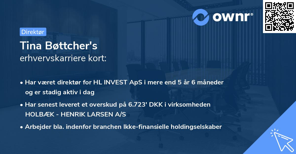 Tina Bøttcher's erhvervskarriere kort