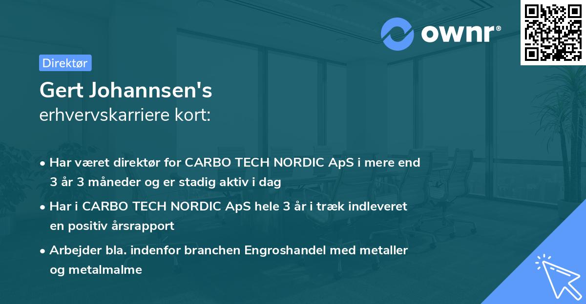 Gert Johannsen's erhvervskarriere kort