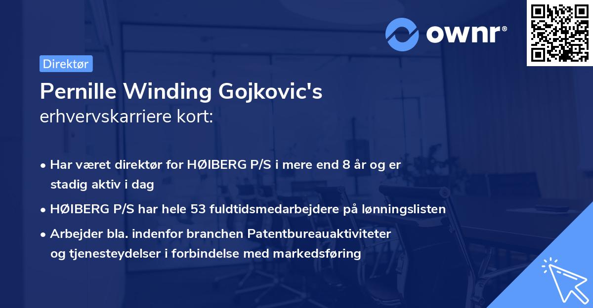 Pernille Winding Gojkovic's erhvervskarriere kort