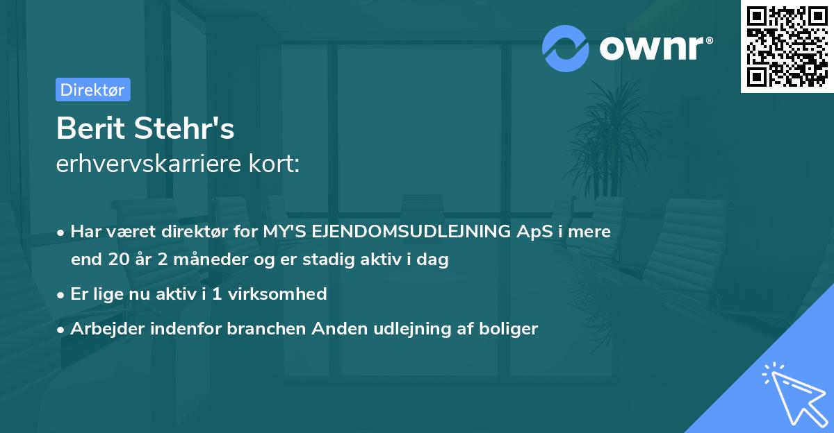Berit Stehr's erhvervskarriere kort
