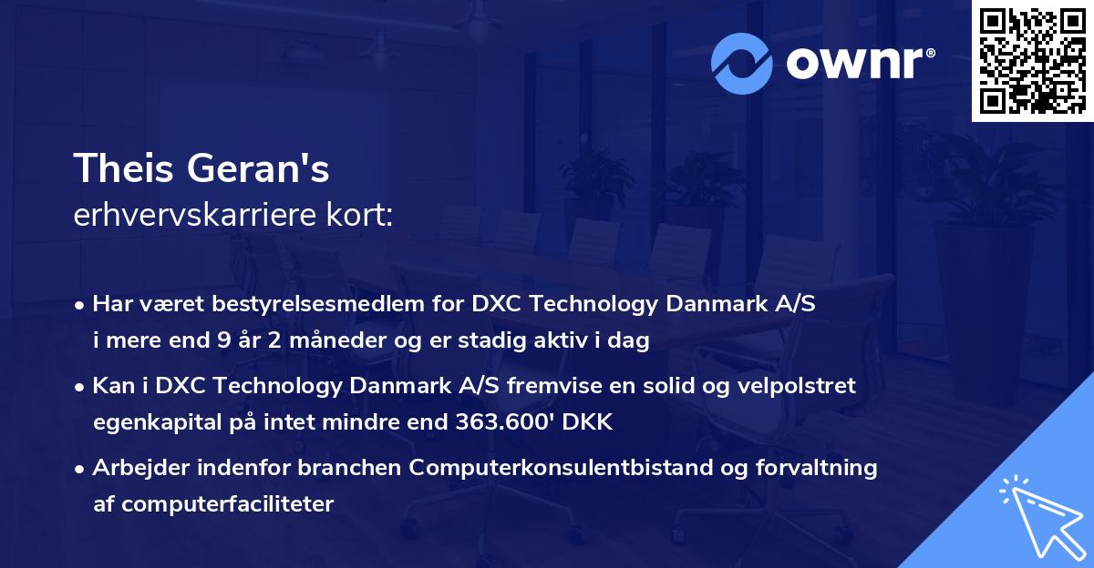 Theis Geran's erhvervskarriere kort